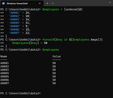 Change Hash Table Value Powershell