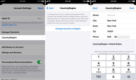 change iphone zip code