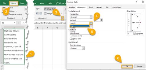 change line spacing in excel text box