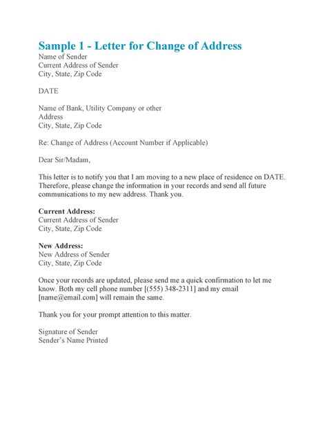 49 Best Change Of Address Letters (100 Free) ᐅ TemplateLab