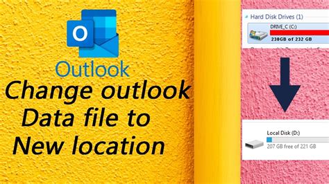 change outlook data file location office 365
