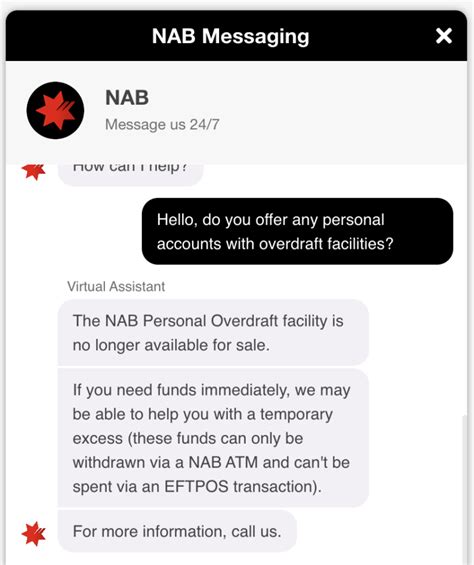 change overdraft limit nab