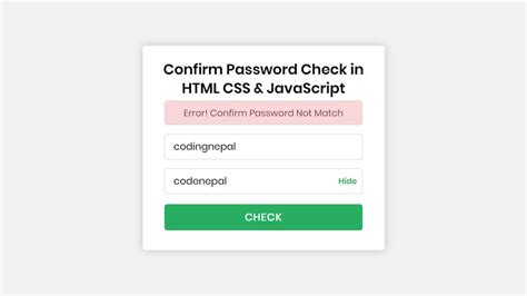 change password form in html with css
