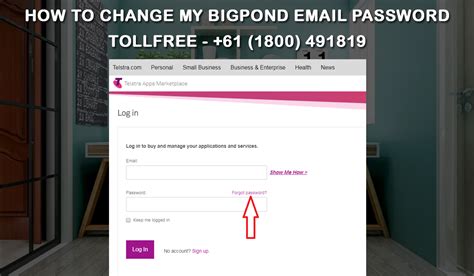 change password in bigpond