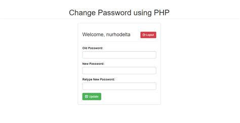 change password in php code
