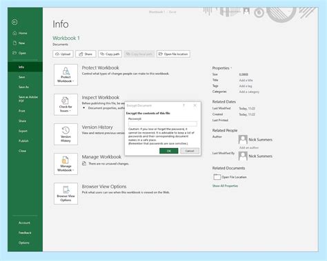 change password on excel file