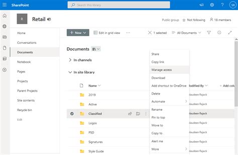 change permissions in sharepoint folder
