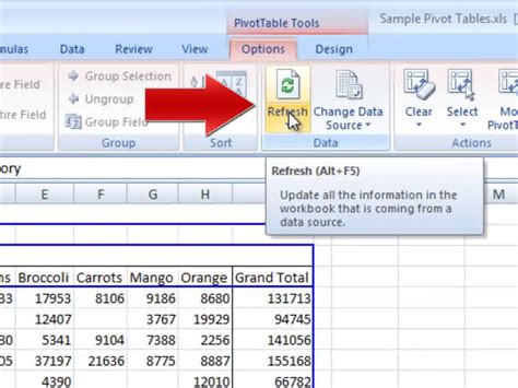 Change Pivot Table Source Excel