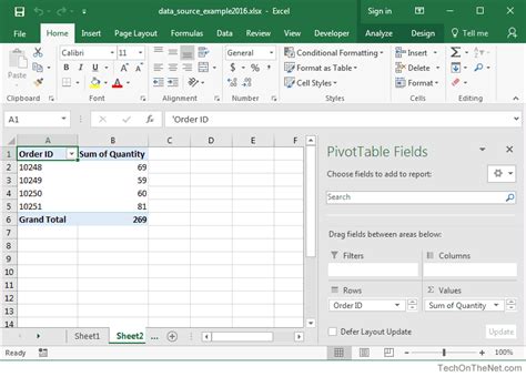 Change Range Of Pivot Table Excel 2016