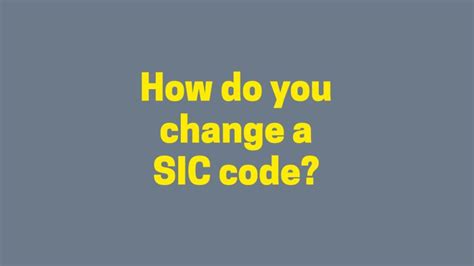 change sic code