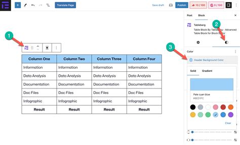 Change Table Colour In Wordpress