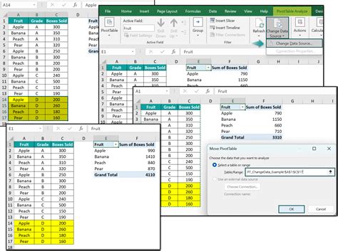 Change Table Data Excel