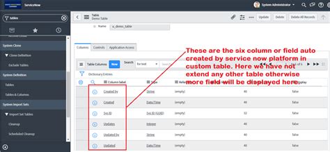 change table in servicenow