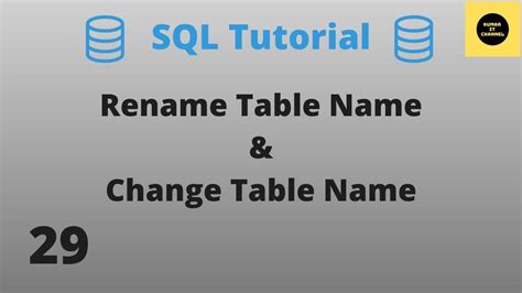 Change Table Name On Sql