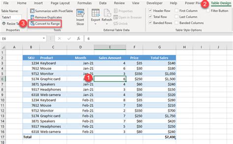 Change Table To Range Excel