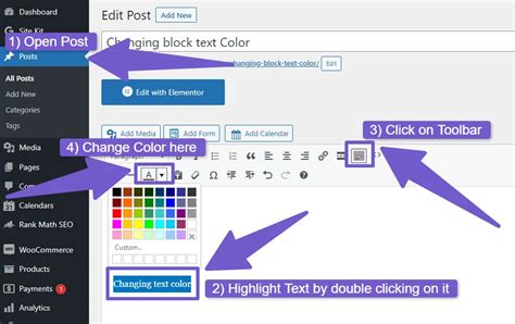 Change Text Color In WordPress Page