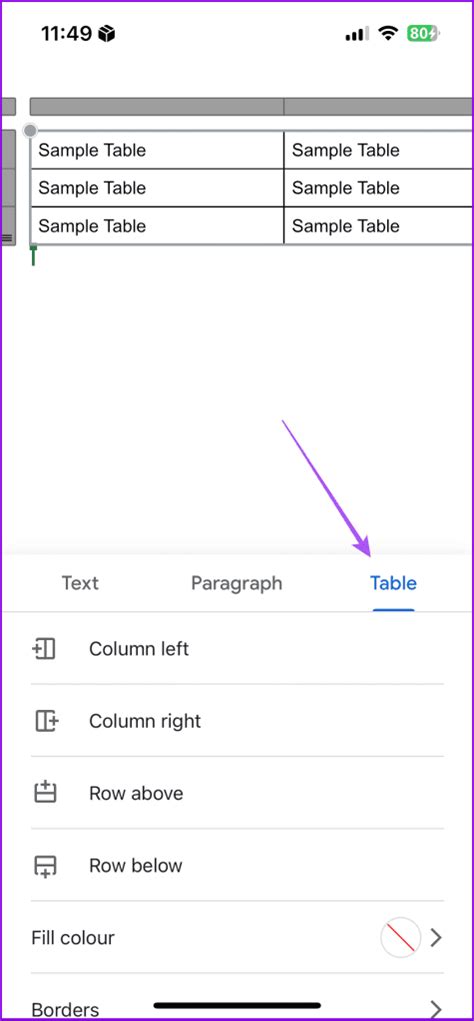 change text direction in google docs table