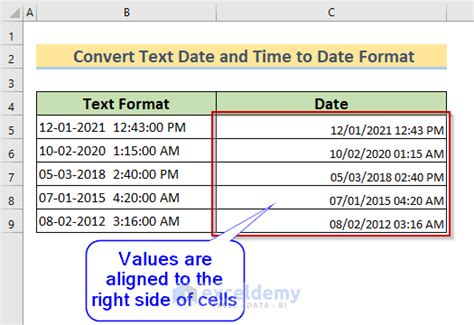 change text to date and time format in excel