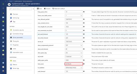 change time zone azure sql server