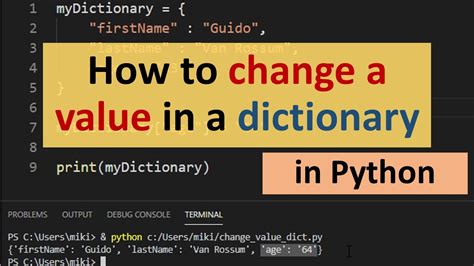 change value from dictionary python