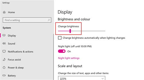 change windows 10 display brightness settings