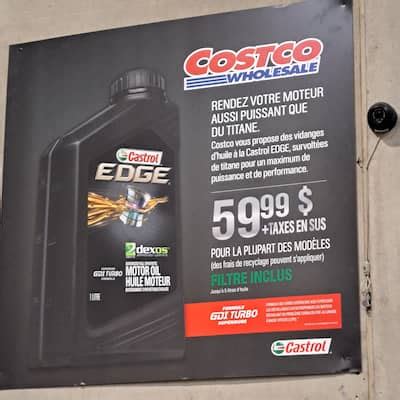 changement d'huile chez costco