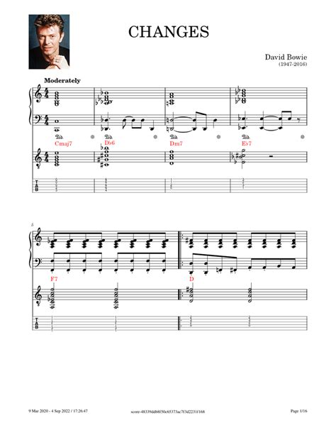 Changes Violin Sheet Music
