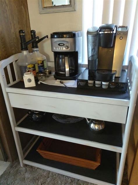 Changing Table Into Coffee Bar
