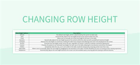 Changing Table Row Height In Powerpoint