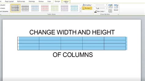 Changing Table Width In Word