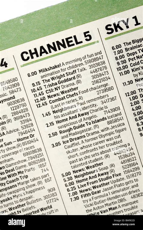channel 5 tv guide tomorrow night uk