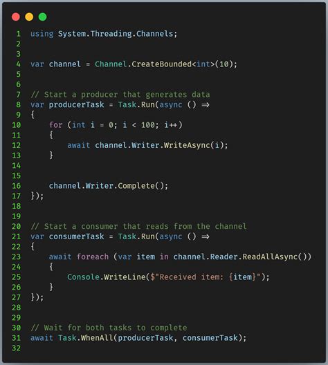 Channel Example In C#