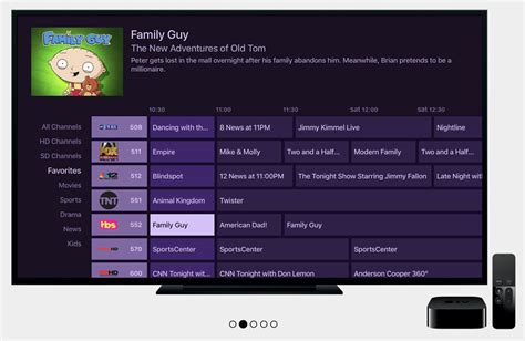channel listing for apple tv