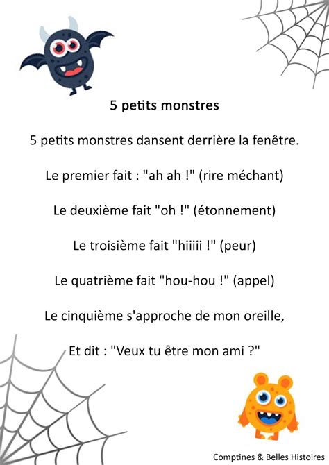 chanson sur les monstres maternelle