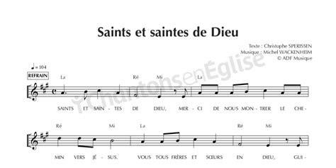 chant les saints et saintes de dieu