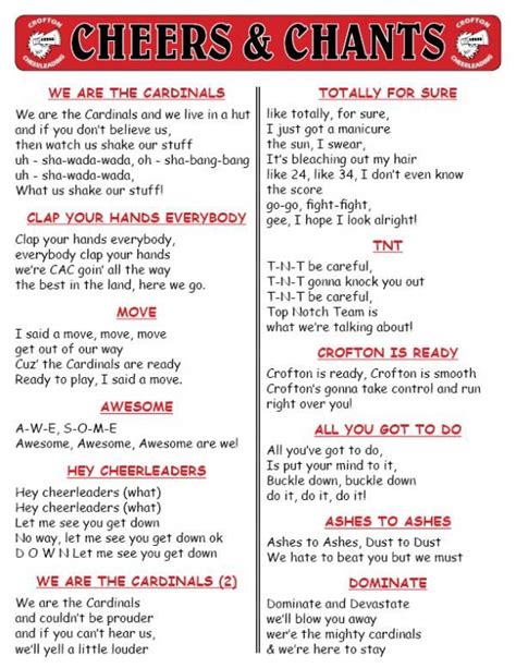 chants for football games