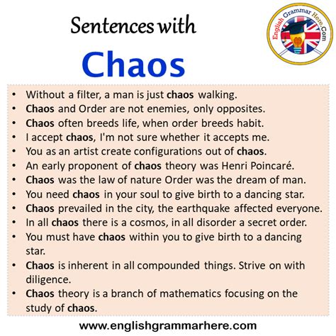 chaos meaning in english sentence