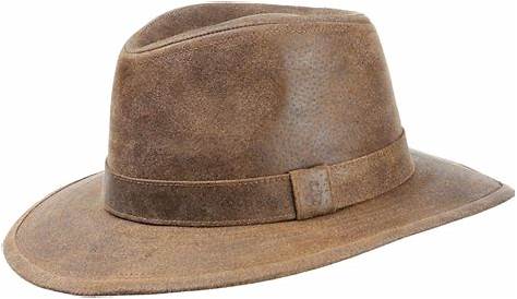 Chapeau Western Buffalo en cuir Stetson marron foncé Kausia