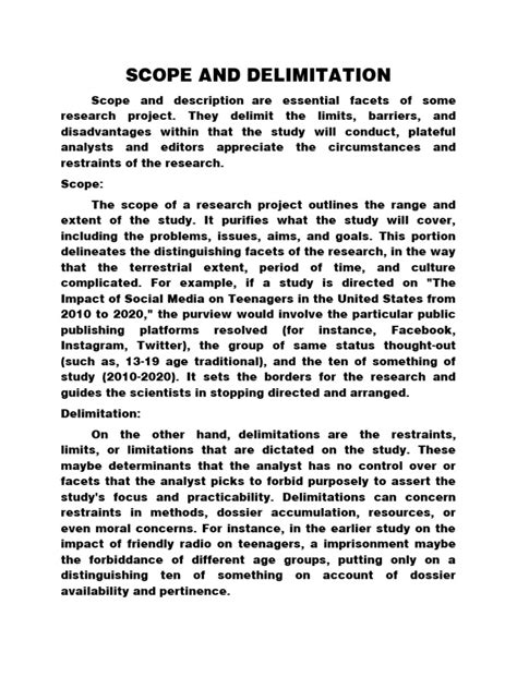 chapter 1 scope and delimitation example quantitative research
