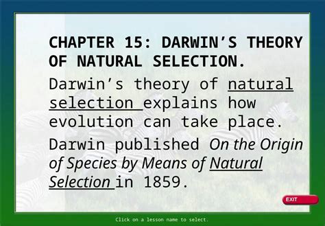 Chapter 15 Darwin's Theory of Evolution