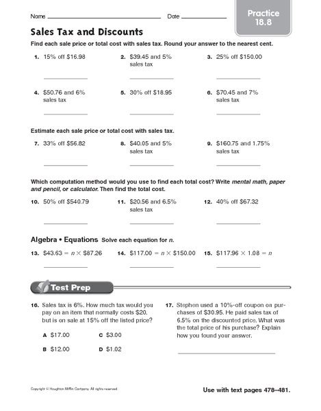 Chapter 16 Using Math In Sales Worksheet Answers