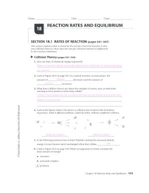 Chemistry Chp 18 Reaction Rates and Equilibrium Notes