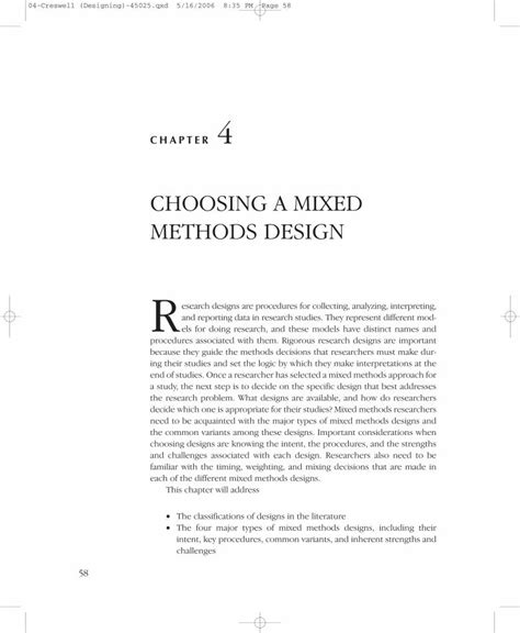 chapter 3 choosing a mixed methods design