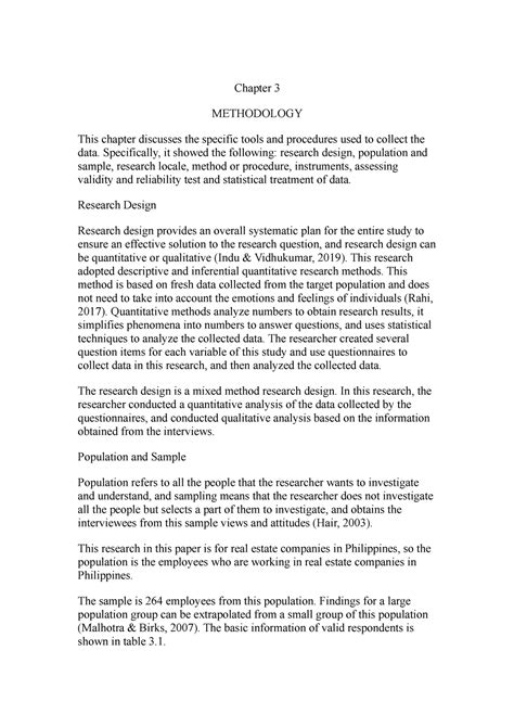 chapter 3 methods and procedures