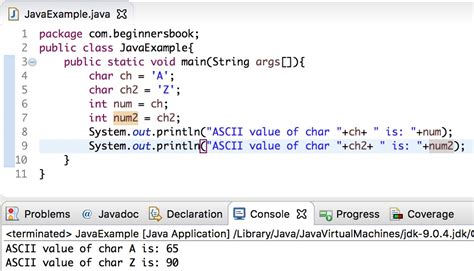 char data type in java with example