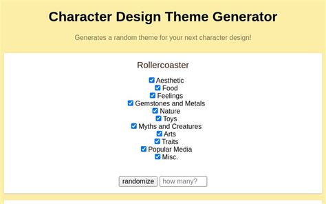 character design theme generator