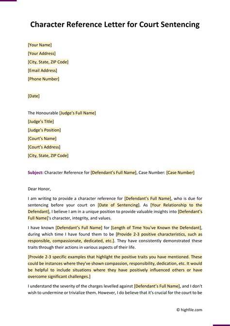 Dui Character Letter Sample Character Reference Letter Template For