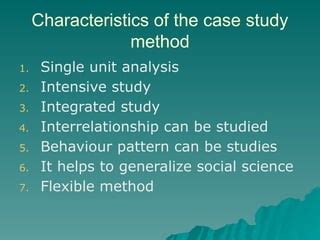 characteristics of case study in research methodology