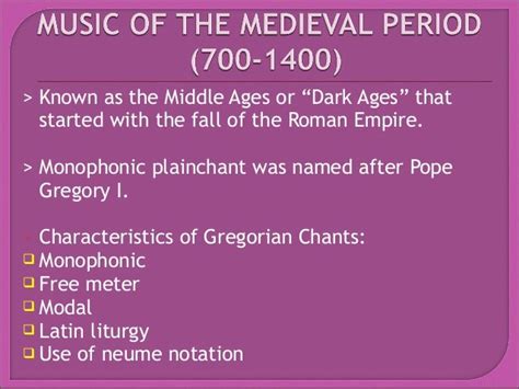 characteristics of the medieval period music