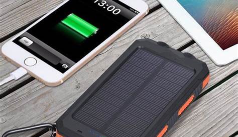 8000mAh Banque Batterie Solaire Etanche Chargeur Portable